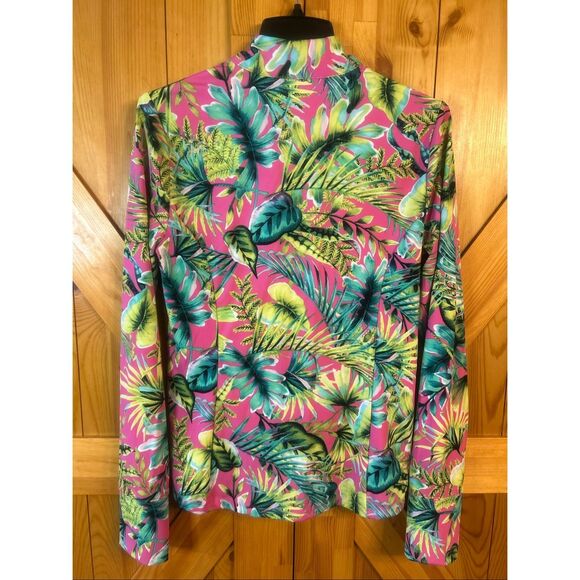 Tommy Bahama Active Womens M 1/4 Zip Pullover Floral Pink Green (5847) - Picture 7 of 7